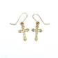 14K Yellow Gold Cross Earrings; 0.4DWT; 0.7g