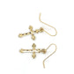 14K Yellow Gold Cross Earrings; 0.4DWT; 0.7g
