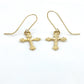 14K Yellow Gold Cross Earrings; 0.4DWT; 0.7g
