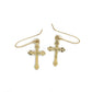 14K Yellow Gold Cross Earrings; 0.4DWT; 0.7g