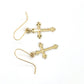 14K Yellow Gold Cross Earrings; 0.4DWT; 0.7g