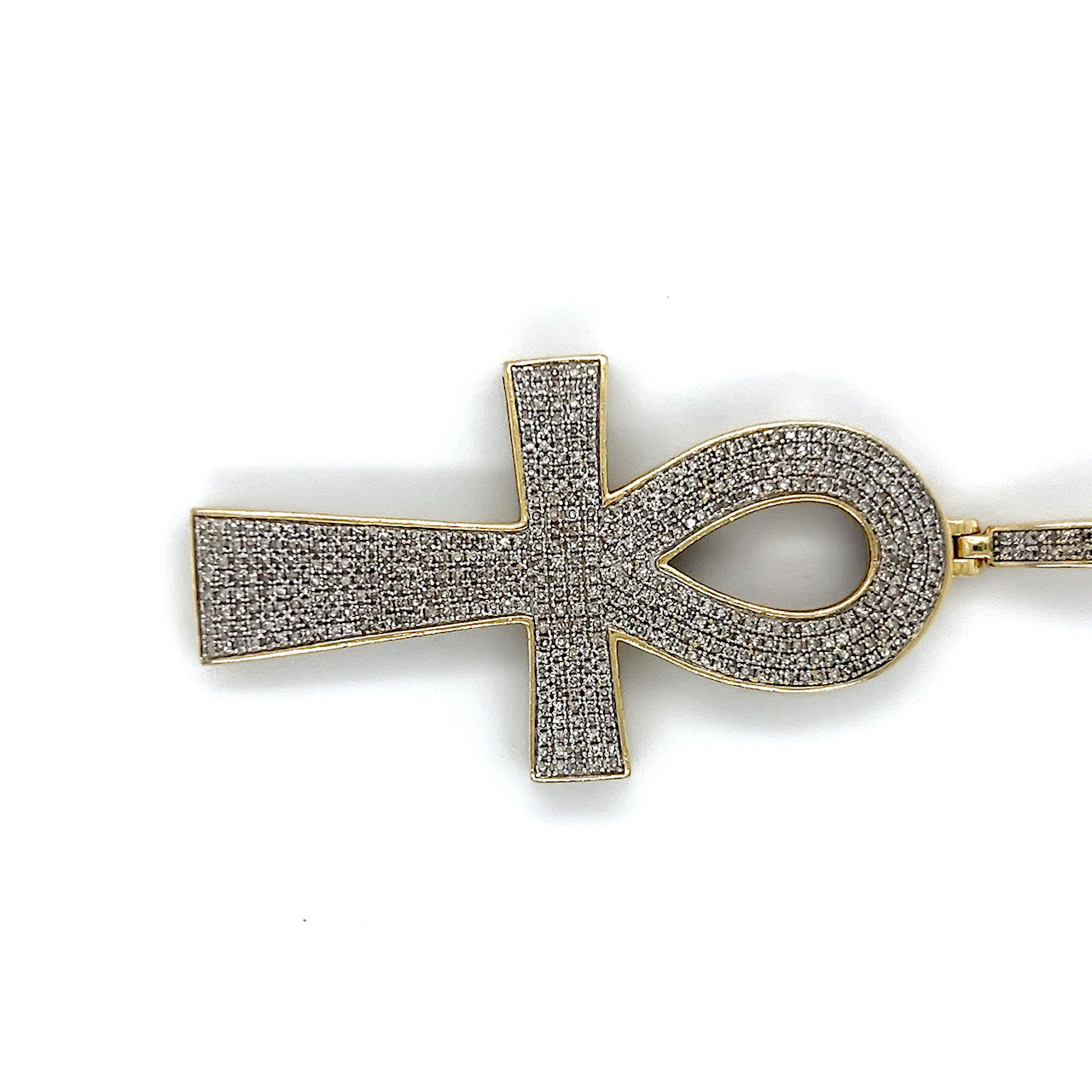 10K Yellow Gold Diamond Ankh Pendant; 1.0CTW; 15.7g