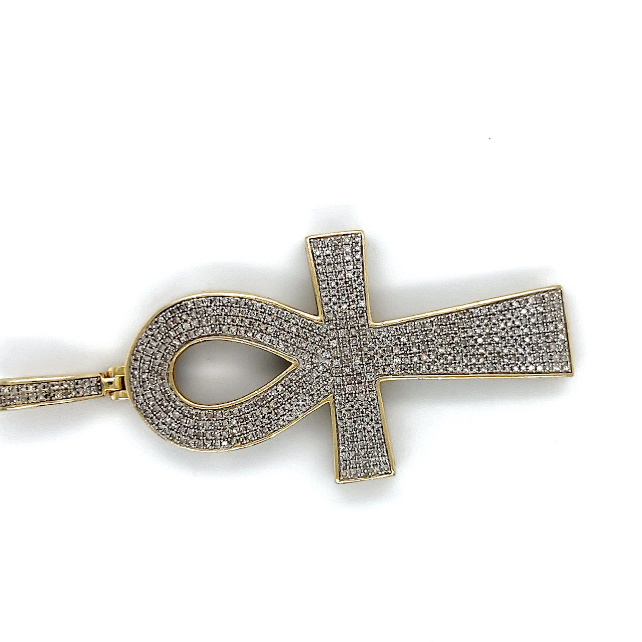 10K Yellow Gold Diamond Ankh Pendant; 1.0CTW; 15.7g