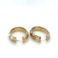 14K 3-Tone Gold Oval Hoop Earrings; 3.1DWT; 4.9g