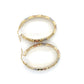 14K 3-Tone Gold Oval Hoop Earrings; 3.1DWT; 4.9g