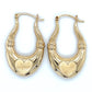 14K Yellow Gold Heart Hoop Earrings; 2.3DWT; 3.6g