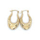 14K Yellow Gold Heart Hoop Earrings; 2.3DWT; 3.6g