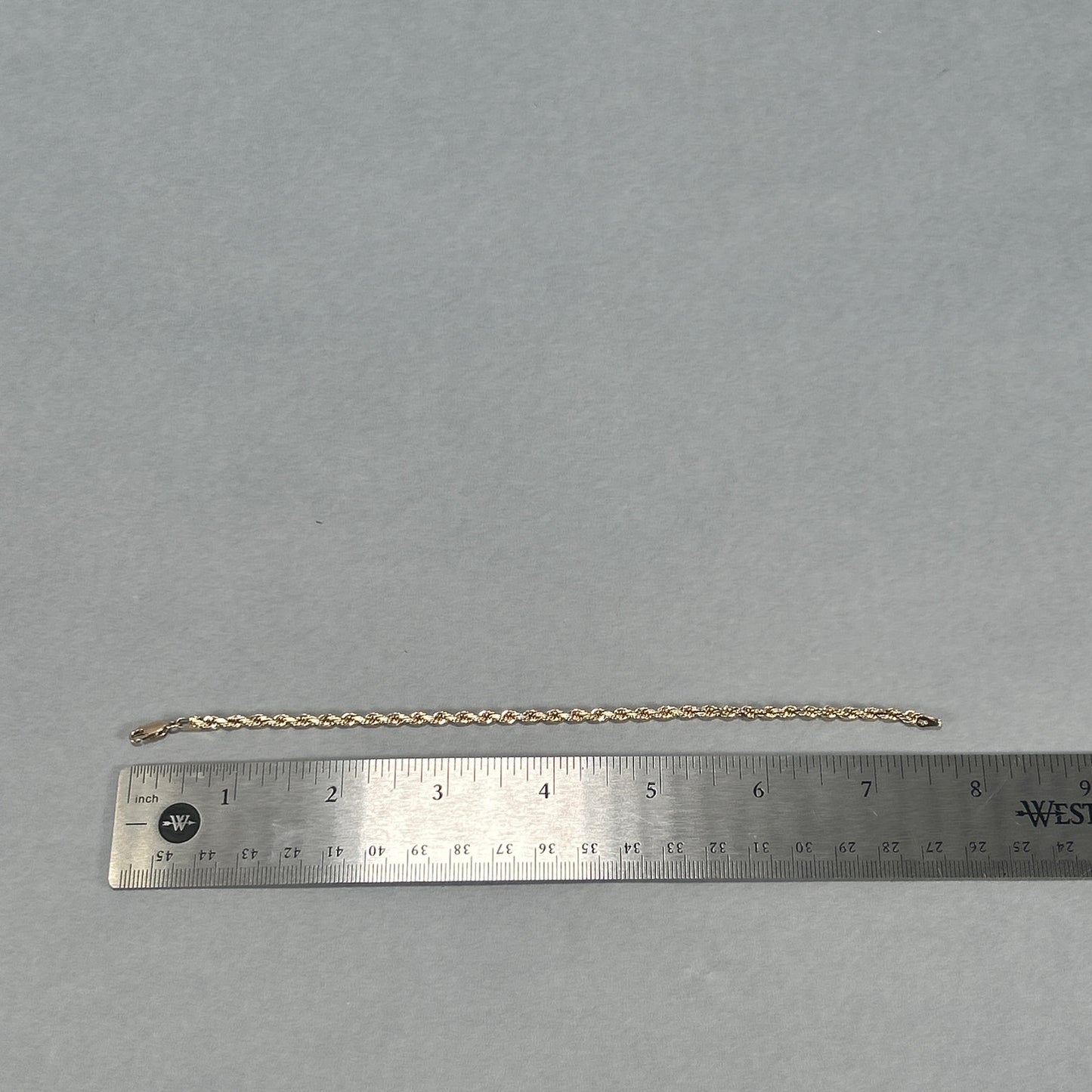 10K Yellow Gold 8" Rope Bracelet; 3.7DWT; 5.7g