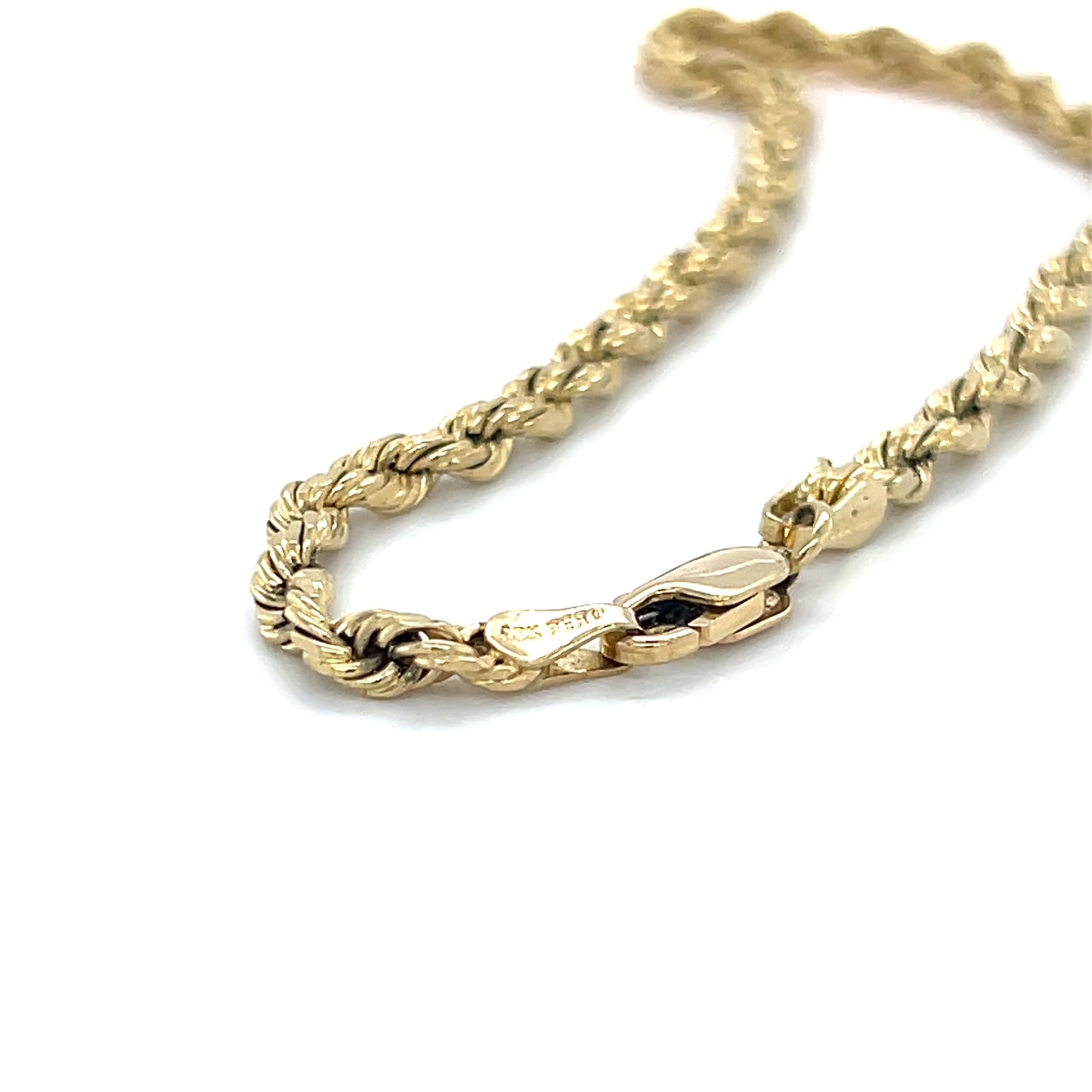 10K Yellow Gold 8" Rope Bracelet; 3.7DWT; 5.7g
