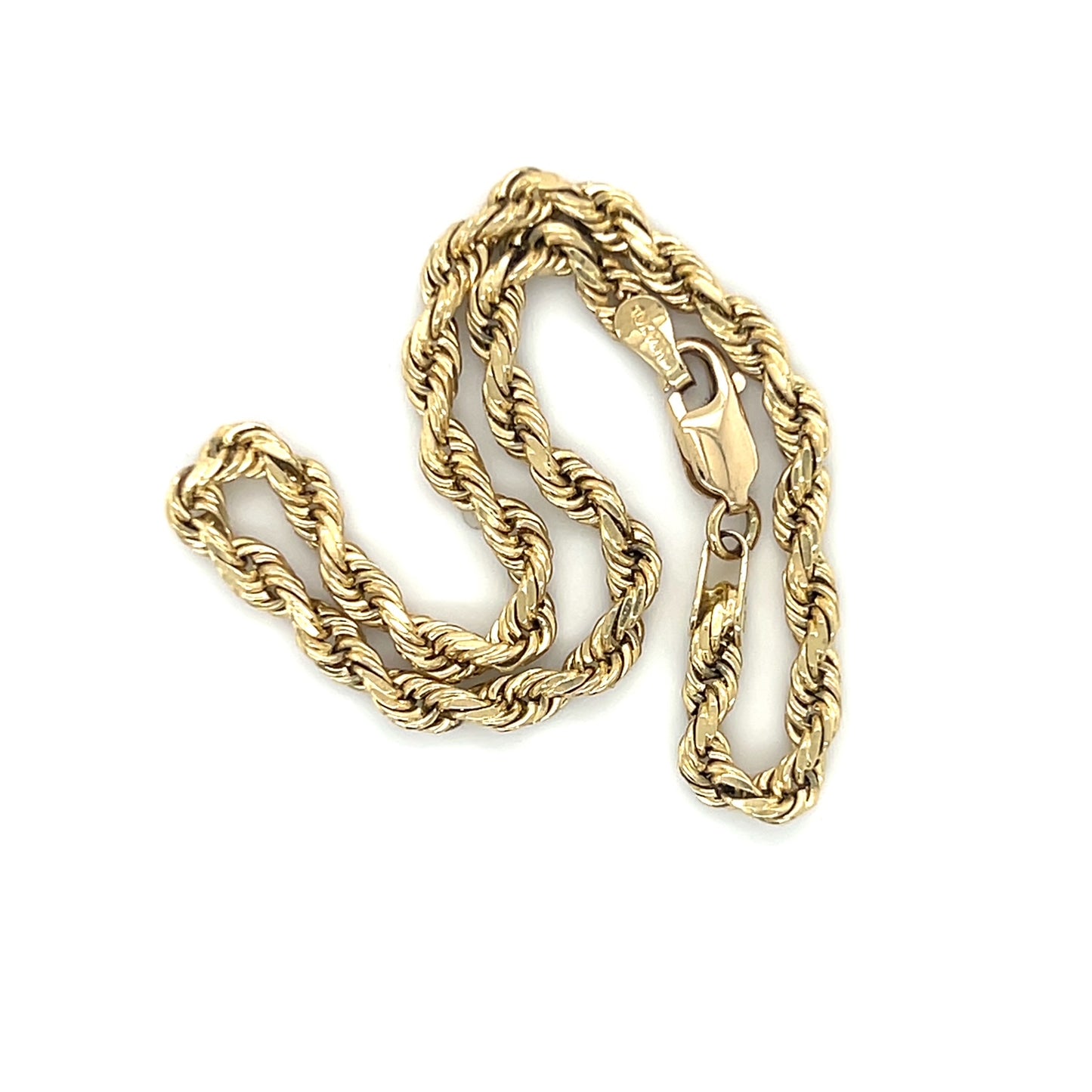 10K Yellow Gold 8" Rope Bracelet; 3.7DWT; 5.7g
