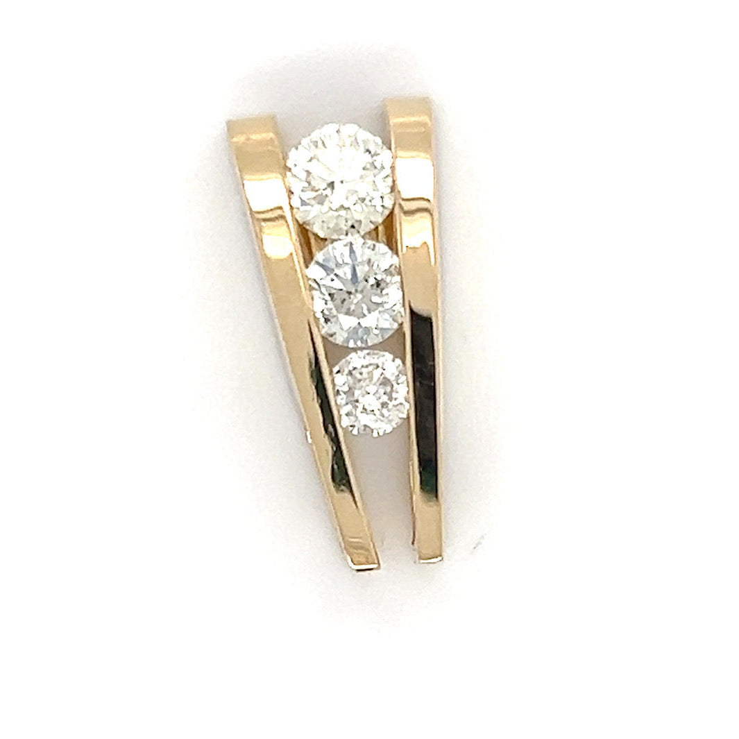 14K Yellow Gold Diamond Pendant; 1.20CTW; 5.2g