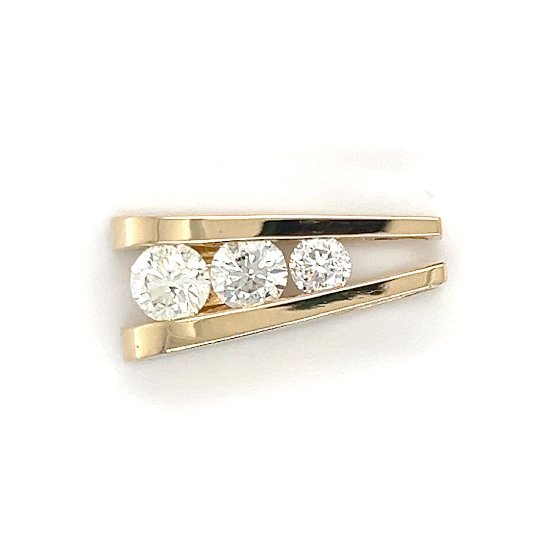 14K Yellow Gold Diamond Pendant; 1.20CTW; 5.2g