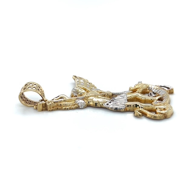 10K Two-Tone Gold St. Michael Pendant; 3.6DWT; 5.5g