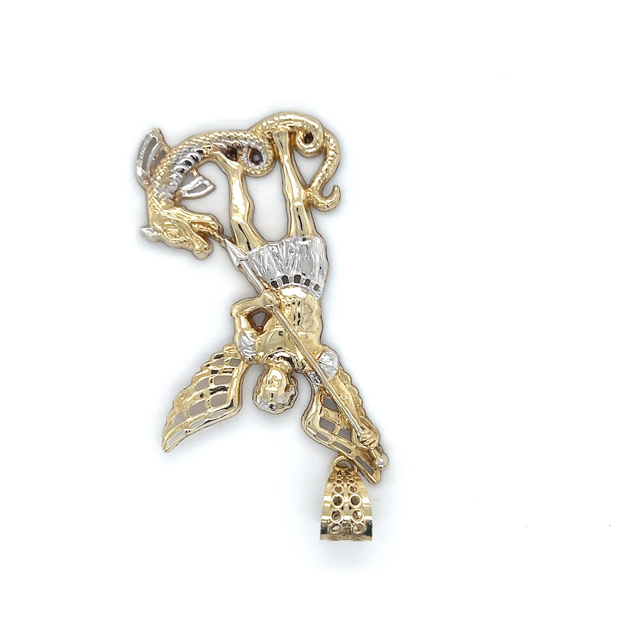 10K Two-Tone Gold St. Michael Pendant; 3.6DWT; 5.5g
