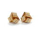 14K Yellow Gold Ribbed Knot Stud Earrings; 0.7DWT; 1.2g