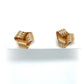 14K Yellow Gold Ribbed Knot Stud Earrings; 0.7DWT; 1.2g