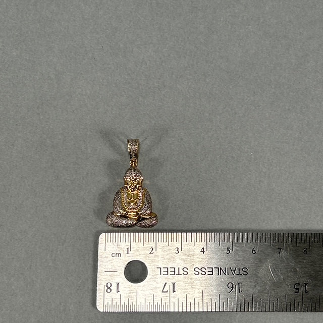10K Two-Tone Gold Diamond Buddha Pendant; 0.10CTW; 6g