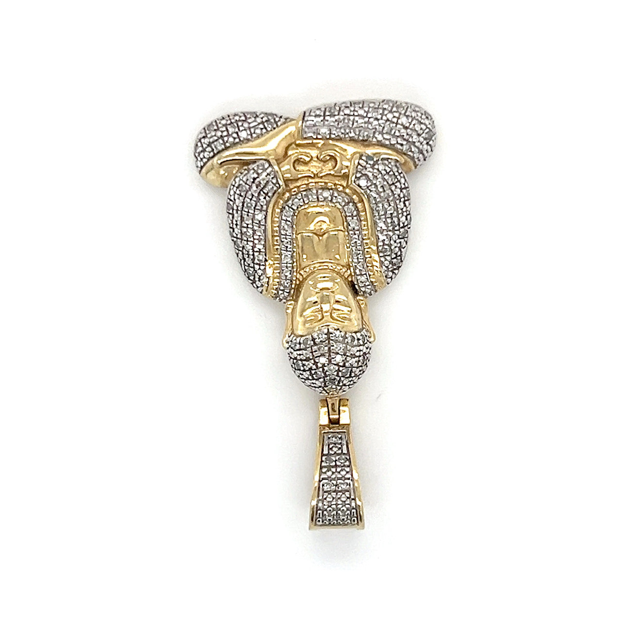 10K Two-Tone Gold Diamond Buddha Pendant; 0.10CTW; 6g
