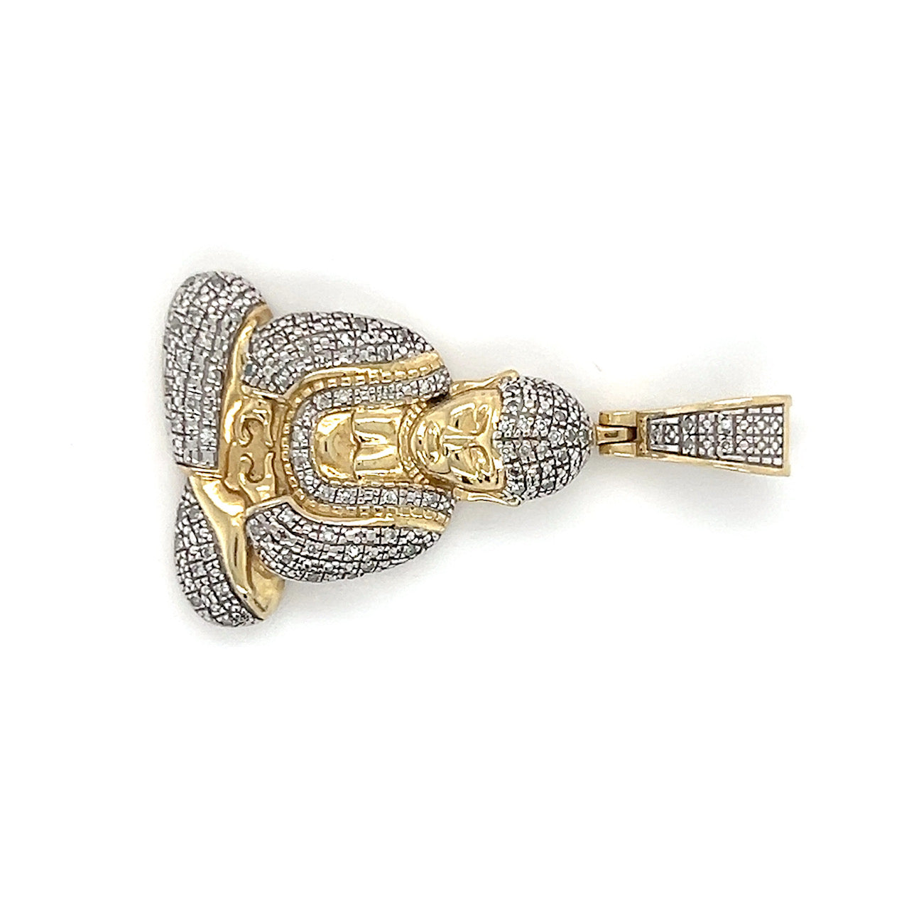 10K Two-Tone Gold Diamond Buddha Pendant; 0.10CTW; 6g