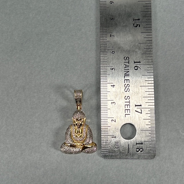 10K Two-Tone Gold Diamond Buddha Pendant; 0.10CTW; 6g