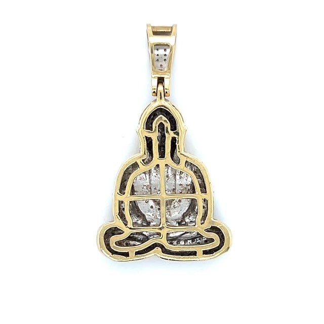 10K Two-Tone Gold Diamond Buddha Pendant; 0.10CTW; 6g