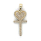 10K Yellow Gold Diamond Heart Cross Pendant; 2.0 CTW; 12.8g