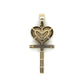 10K Yellow Gold Diamond Heart Cross Pendant; 2.0 CTW; 12.8g