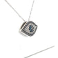 14K White Gold Diamond Eye Pendant on 22" Chain Necklace