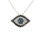 14K White Gold Diamond Eye Pendant on 22" Chain Necklace