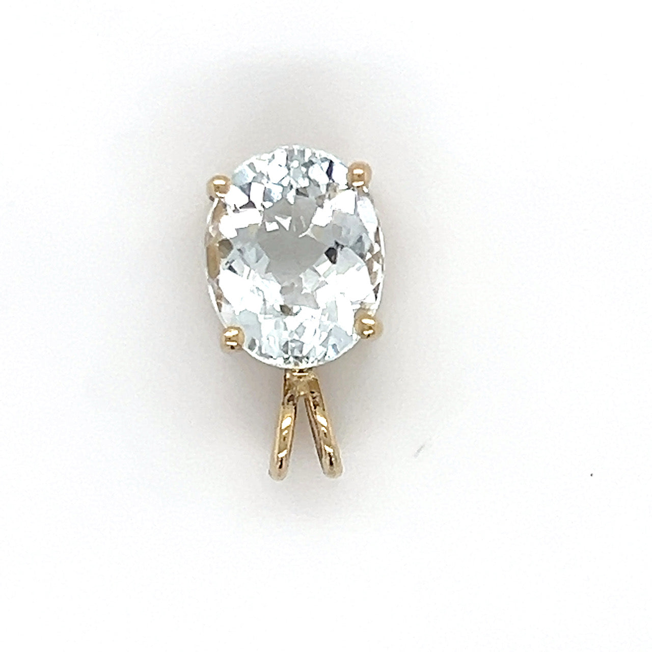 14K Yellow Gold Aquamarine Pendant; 1.3DWT; 2g