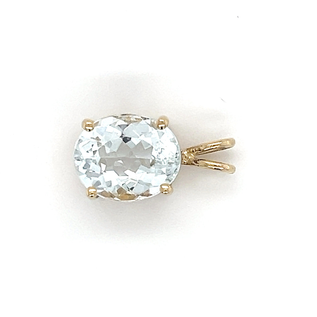 14K Yellow Gold Aquamarine Pendant; 1.3DWT; 2g
