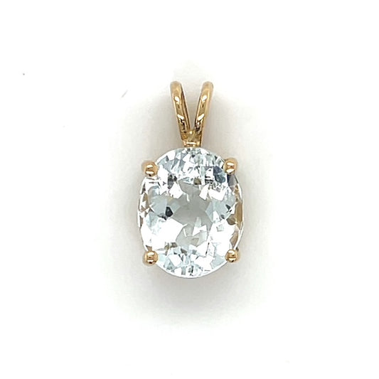 14K Yellow Gold Aquamarine Pendant; 1.3DWT; 2g