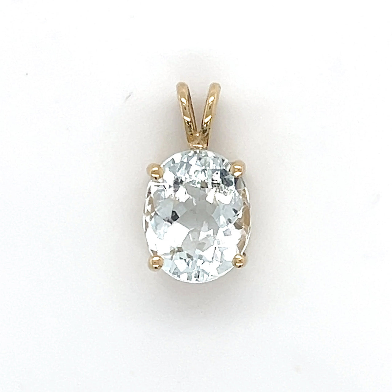 14K Yellow Gold Aquamarine Pendant; 1.3DWT; 2g