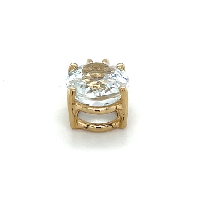 14K Yellow Gold Aquamarine Pendant; 1.3DWT; 2g