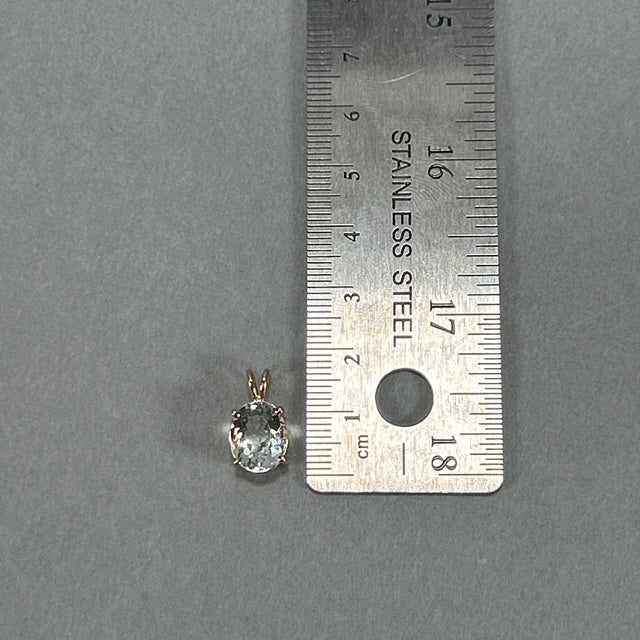 14K Yellow Gold Aquamarine Pendant; 1.3DWT; 2g