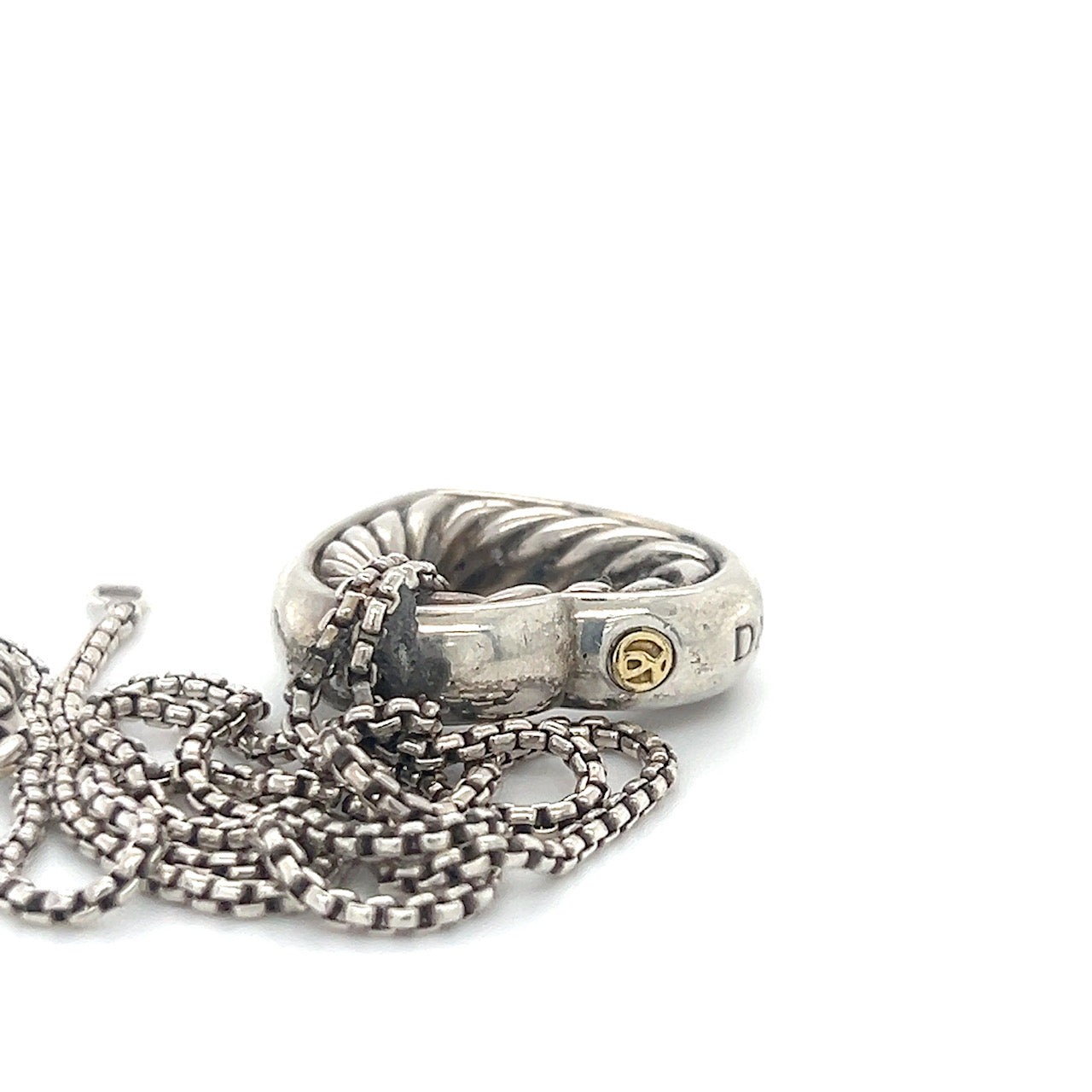 925 Sterling Silver David Yurman Cable Heart Necklace