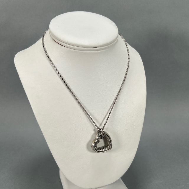 925 Sterling Silver David Yurman Cable Heart Necklace