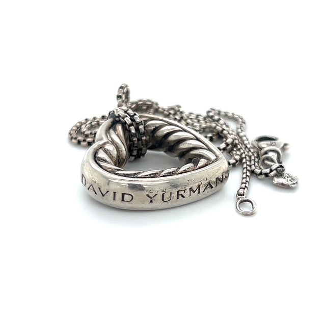 925 Sterling Silver David Yurman Cable Heart Necklace