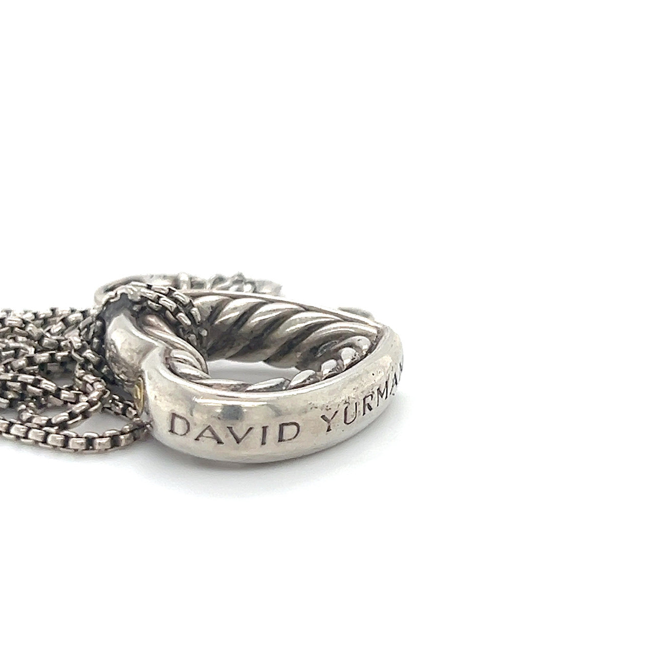 925 Sterling Silver David Yurman Cable Heart Necklace