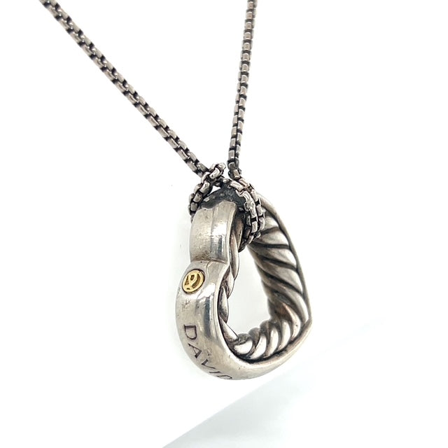 925 Sterling Silver David Yurman Cable Heart Necklace