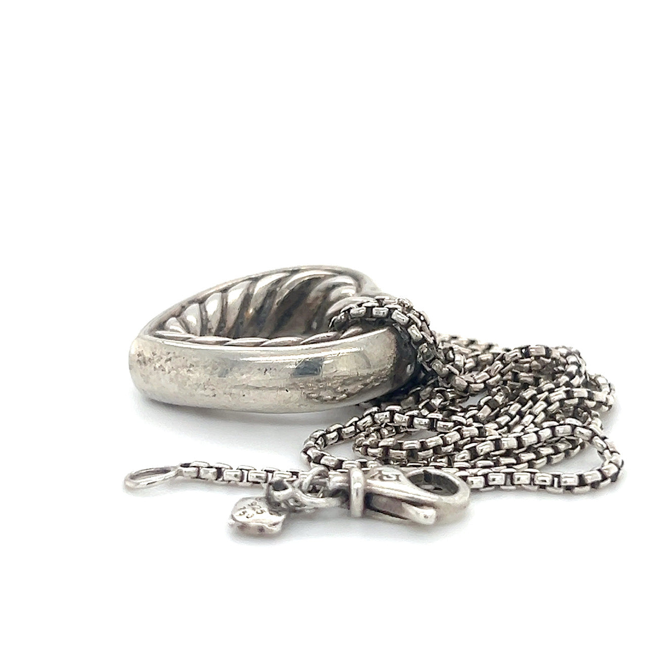 925 Sterling Silver David Yurman Cable Heart Necklace