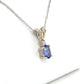10K White Gold Amethyst Pendant on 16" Chain Necklace