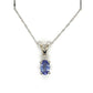 10K White Gold Amethyst Pendant on 16" Chain Necklace