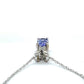 10K White Gold Amethyst Pendant on 16" Chain Necklace