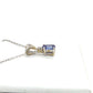 10K White Gold Amethyst Pendant on 16" Chain Necklace
