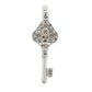 10K White Gold Natural Diamond Accent Key Pendant; 0.9DWT; 1.4g