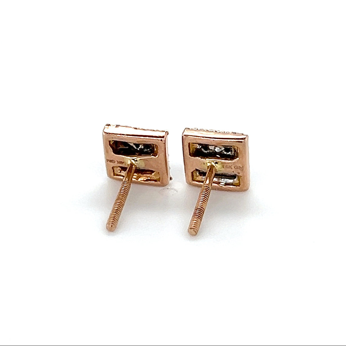 14K Rose Gold Diamond Earrings; 0.25CTW