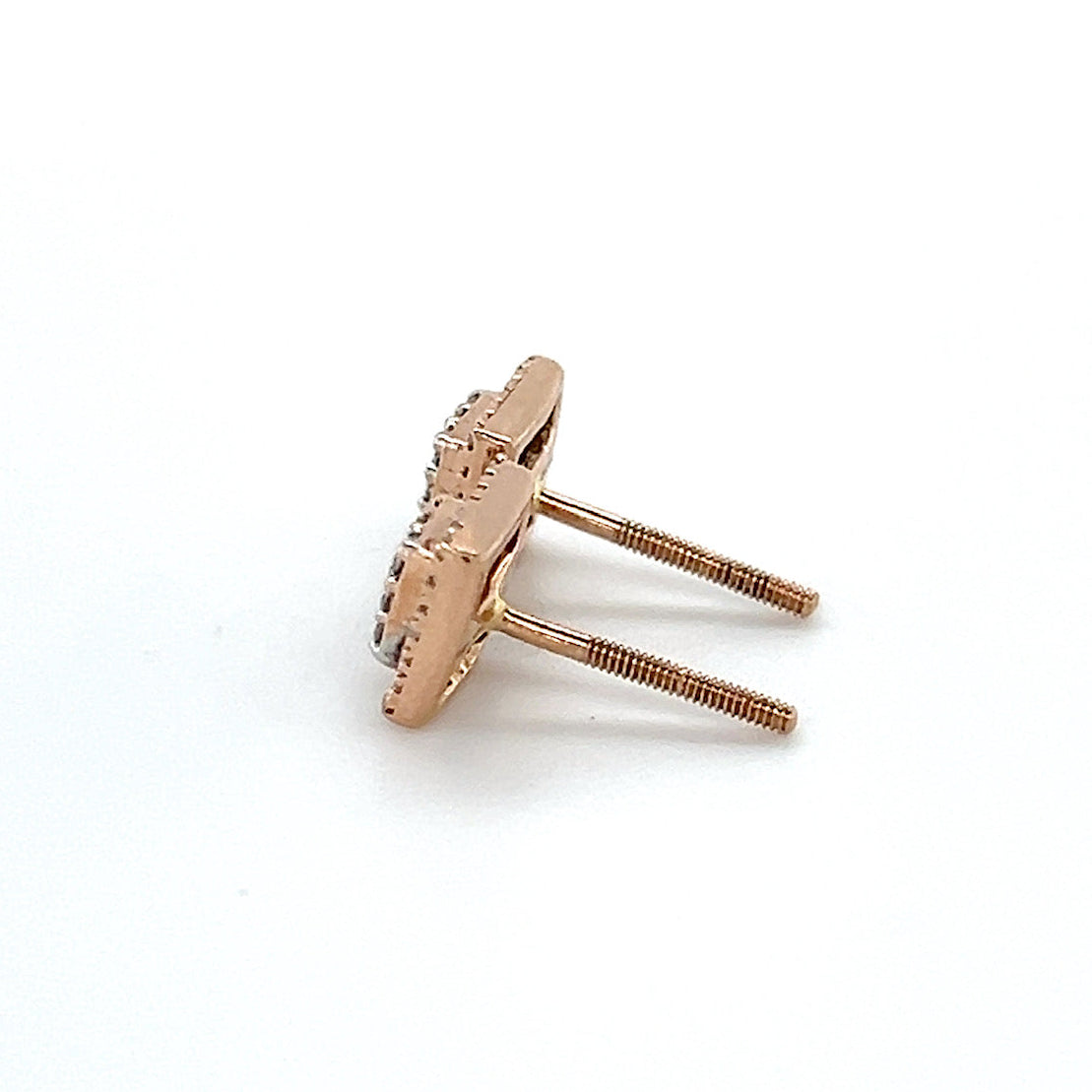 14K Rose Gold Diamond Earrings; 0.25CTW