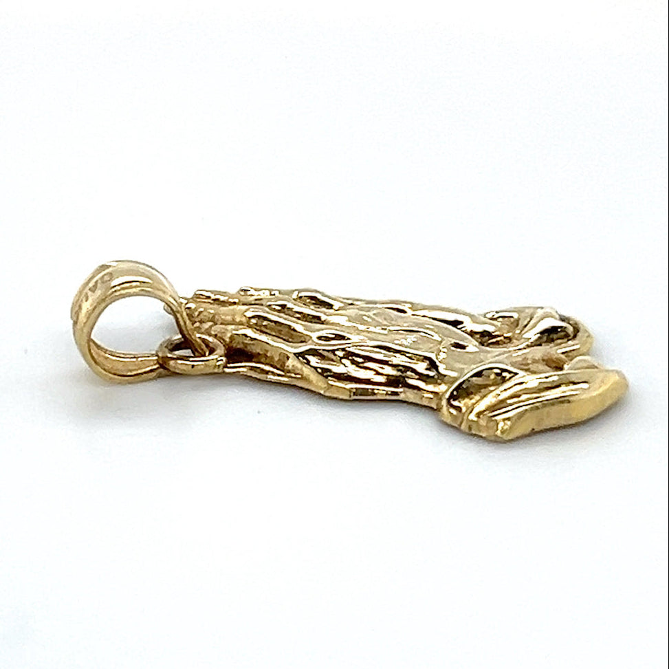10K Yellow Gold Prayer Hands Pendant; 0.70DWT; 1.1g