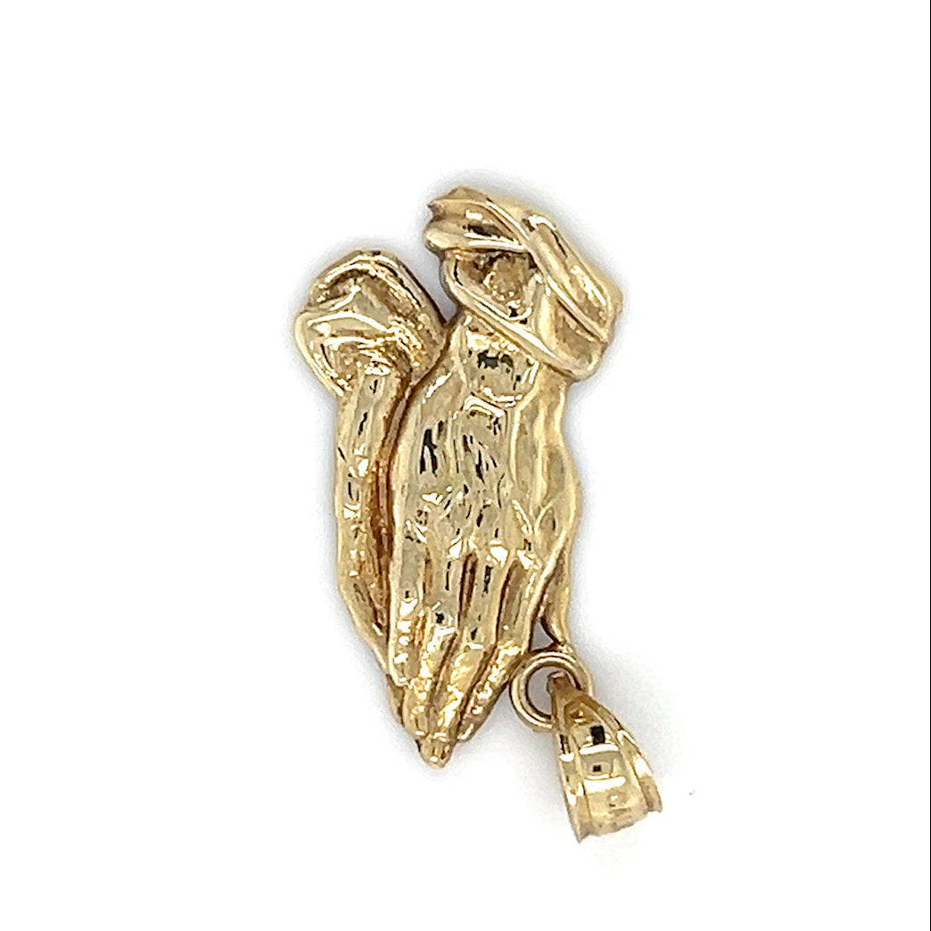 10K Yellow Gold Prayer Hands Pendant; 0.70DWT; 1.1g